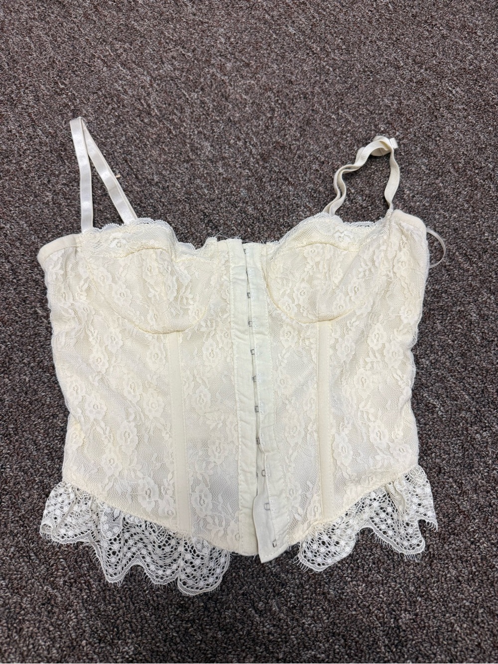 Altard State Ivory Lace Bustier Top